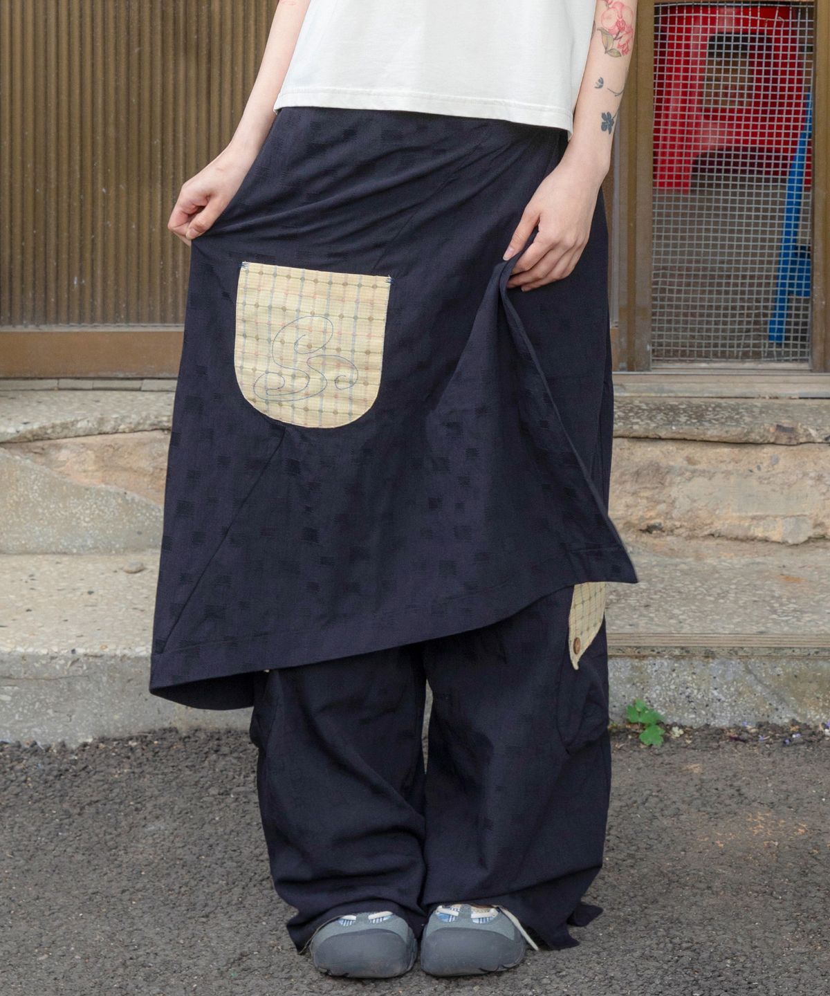 루나키후(RuNaKi'Hu') WXP092 스케루 코코로 린넨 레이어드 팬츠 (BLACK)