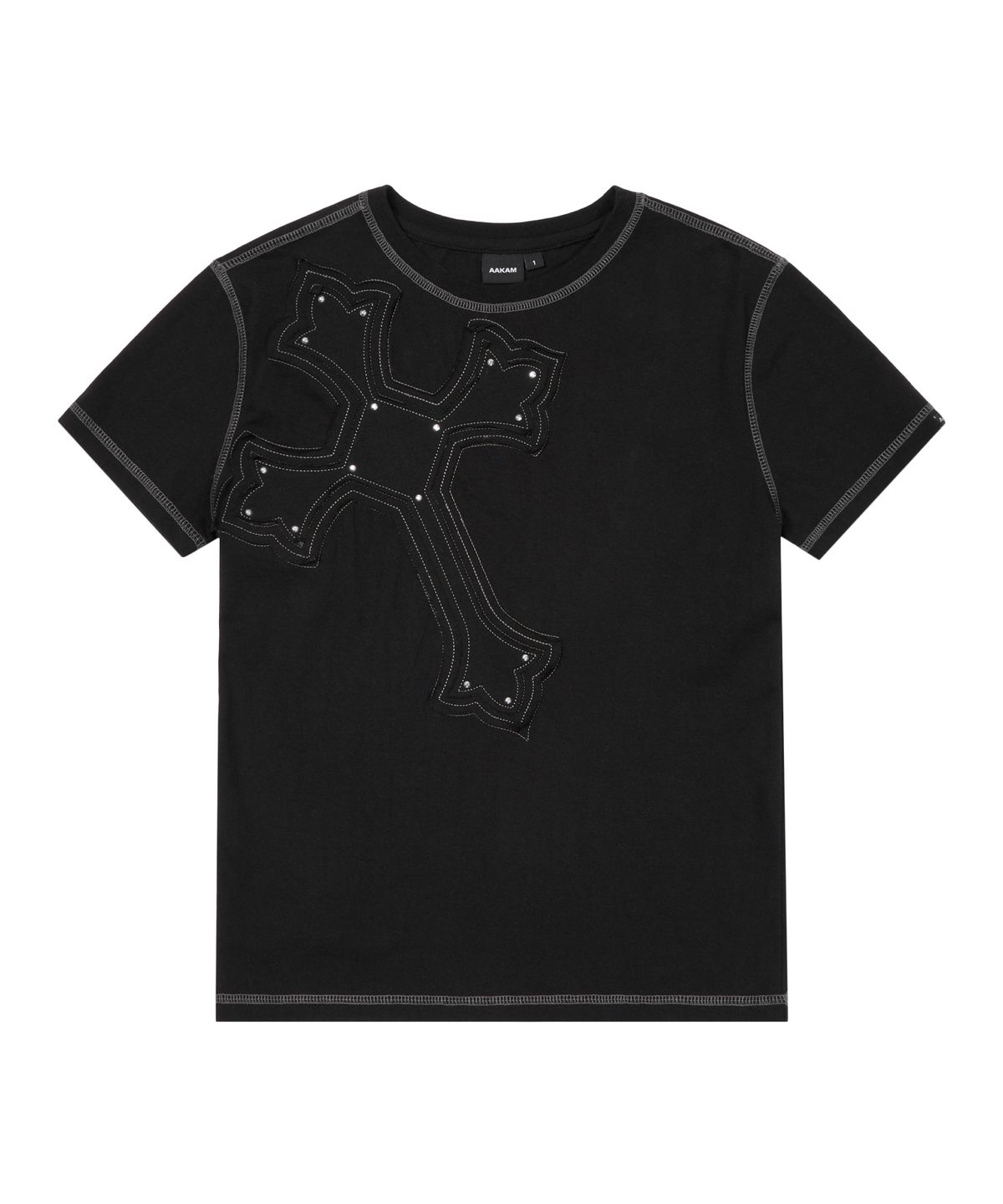 아캄(AAKAM) Big Patch CROS2 Half Top (Black)