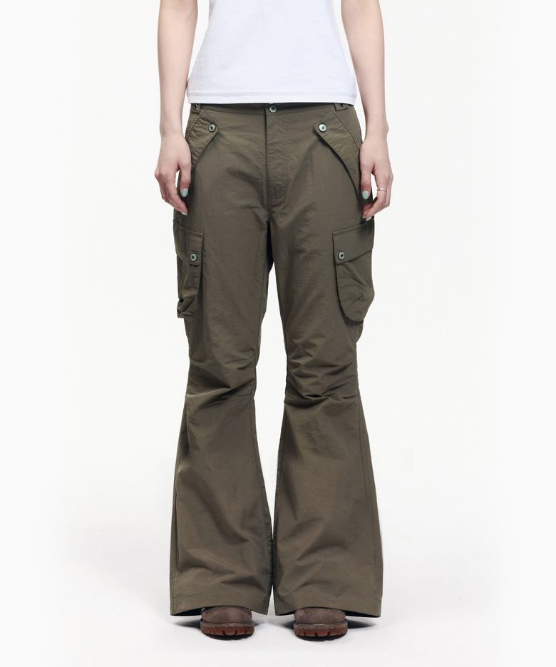 Flare Ripstop Cargo Pants (Khaki)