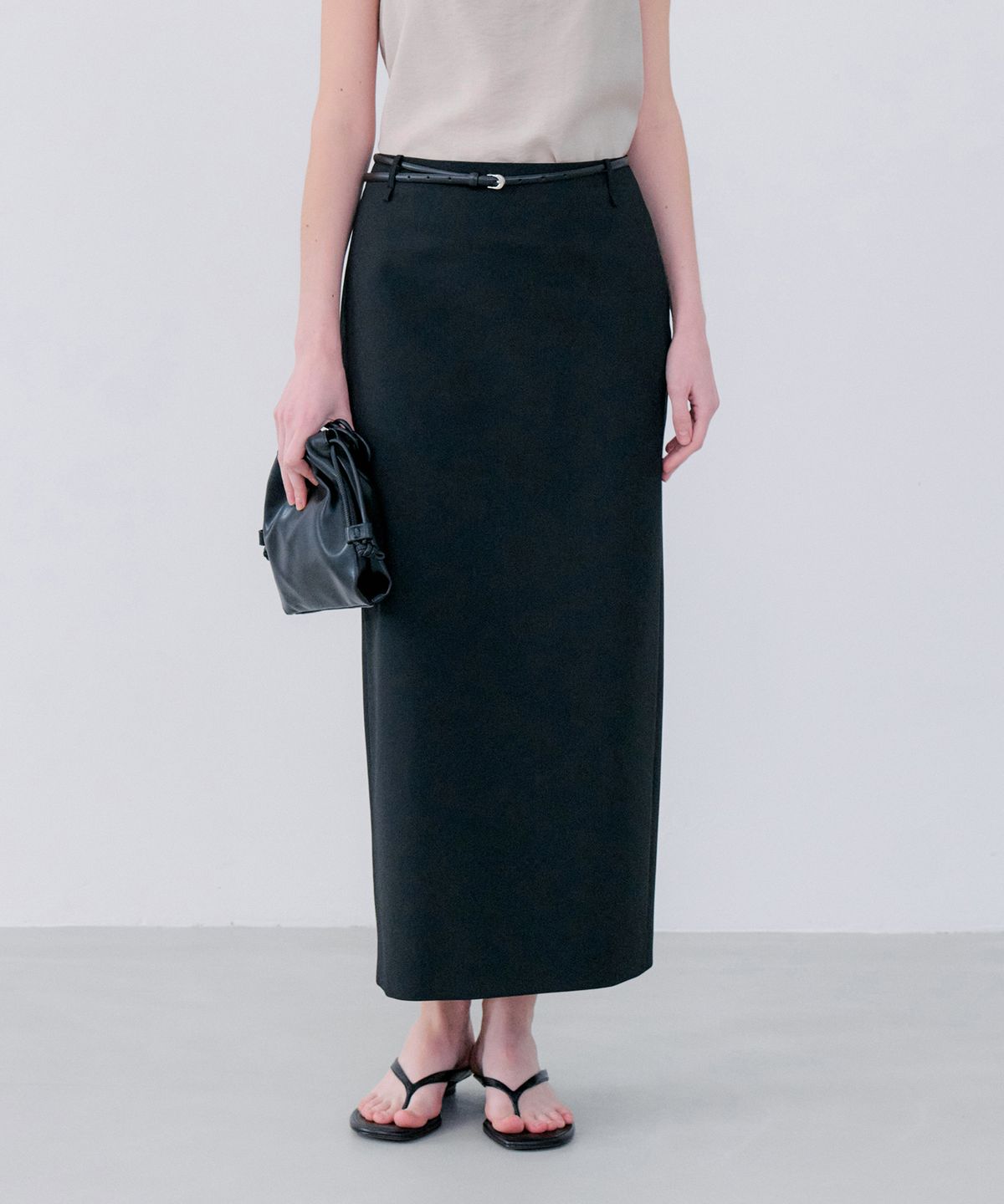 노티아(NOTIA) STANDARD FIT SUMMER LONG SKIRT - BLACK