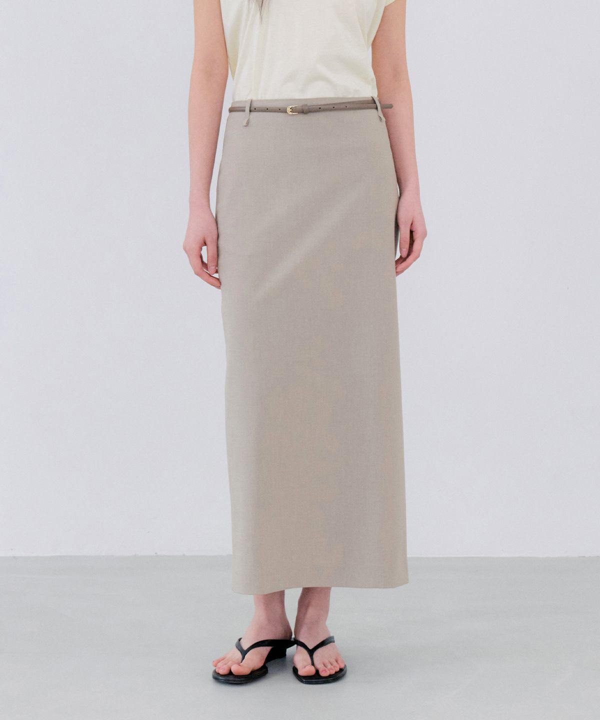 노티아(NOTIA) STANDARD FIT SUMMER LONG SKIRT - BEIGE