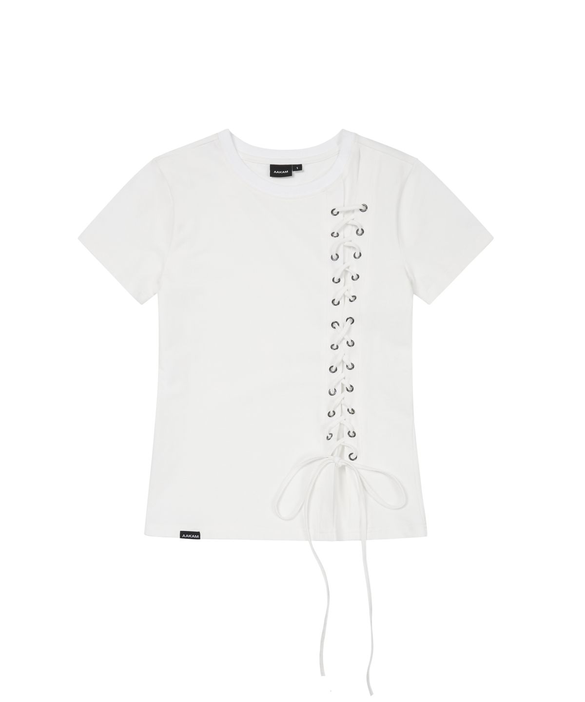 아캄(AAKAM) Eyelet Corset Half Top (White)