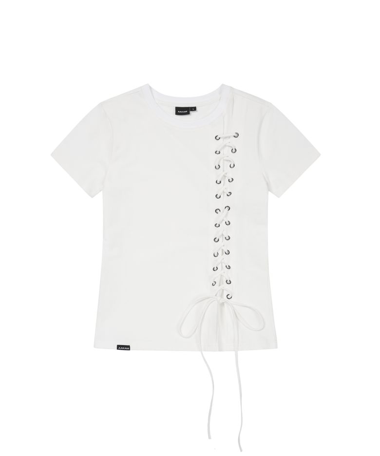 Eyelet Corset Half Top (White)