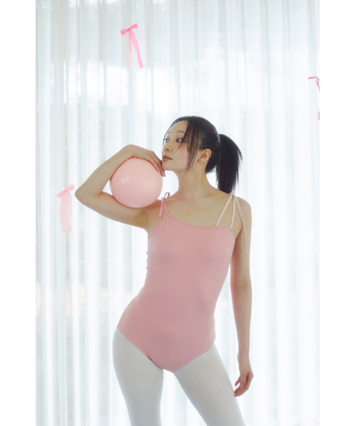 큐피도(KUPIDO) Asymmetry Leotard _ Rose Pink