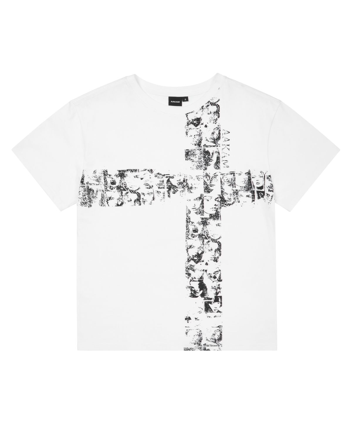 아캄(AAKAM) Mosaic Cross Half Top (White)