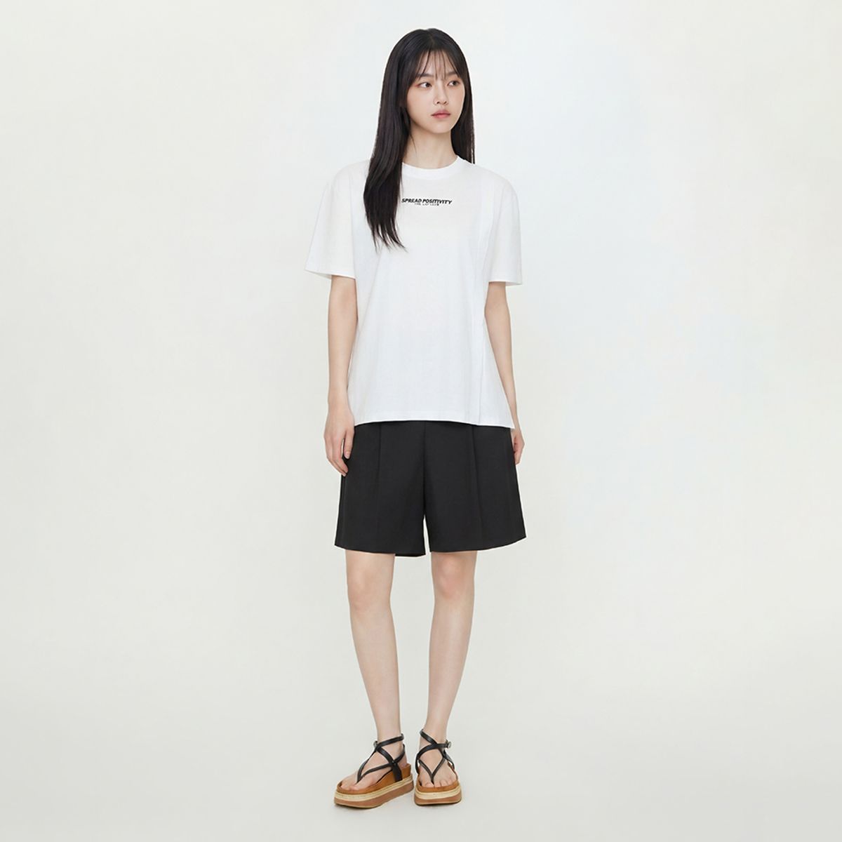 랩(LAP) 턱 와이드 버뮤다 팬츠 AS2WP460