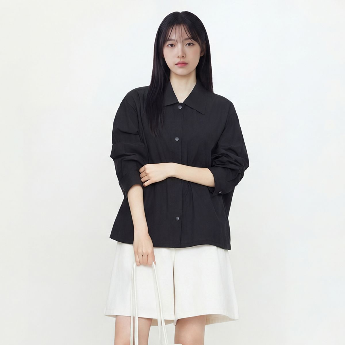 랩(LAP) 허리스트링 홑겹셔츠형 점퍼 AS2WZ560
