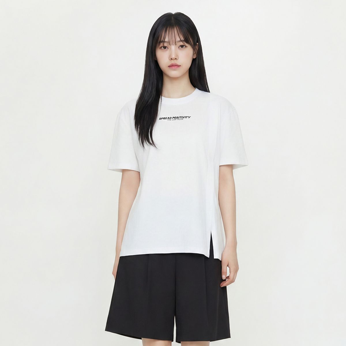 랩(LAP) 레터링 트임 절개 반팔 AS2CT469