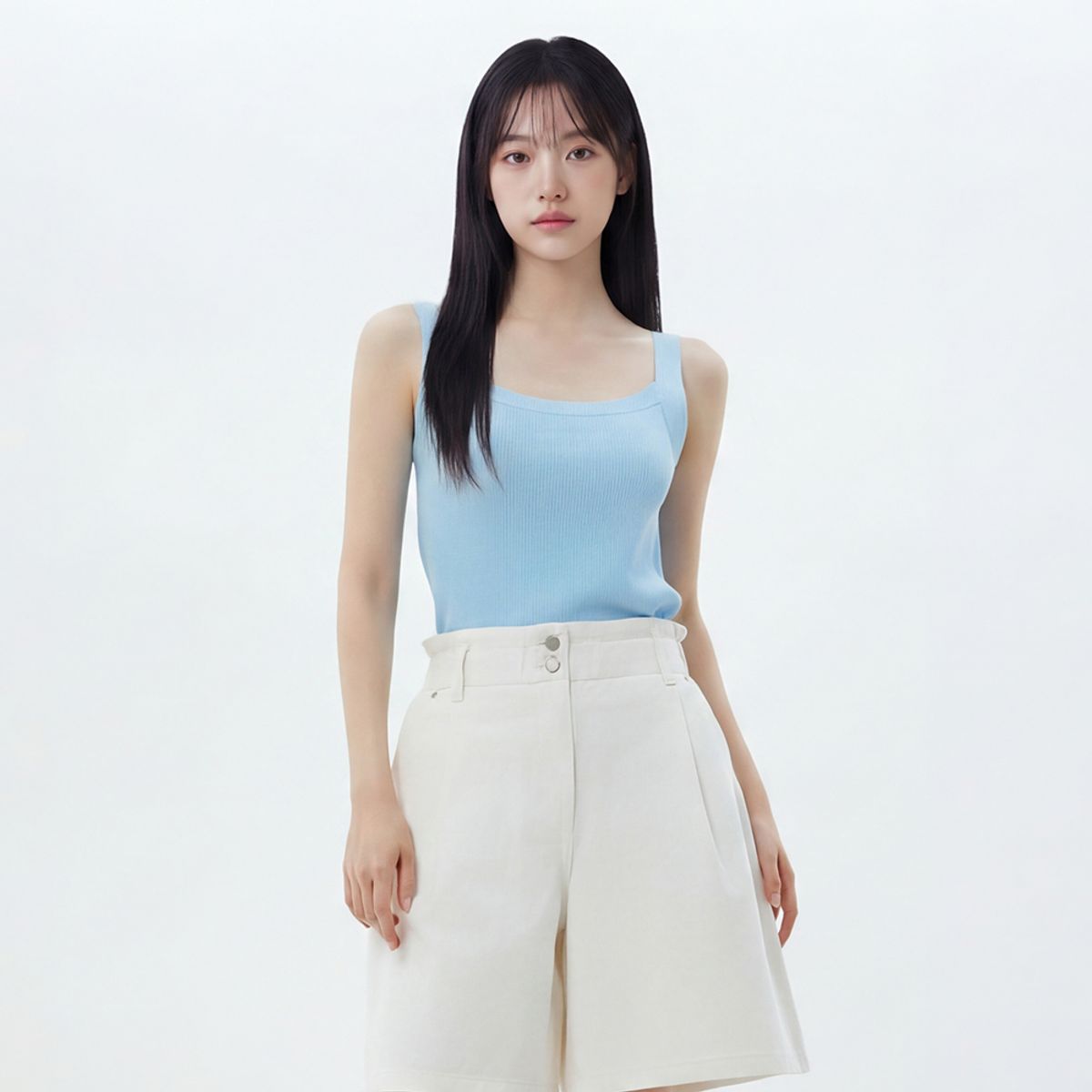 랩(LAP) 스퀘어넥 민소매 니트 AS2KH462