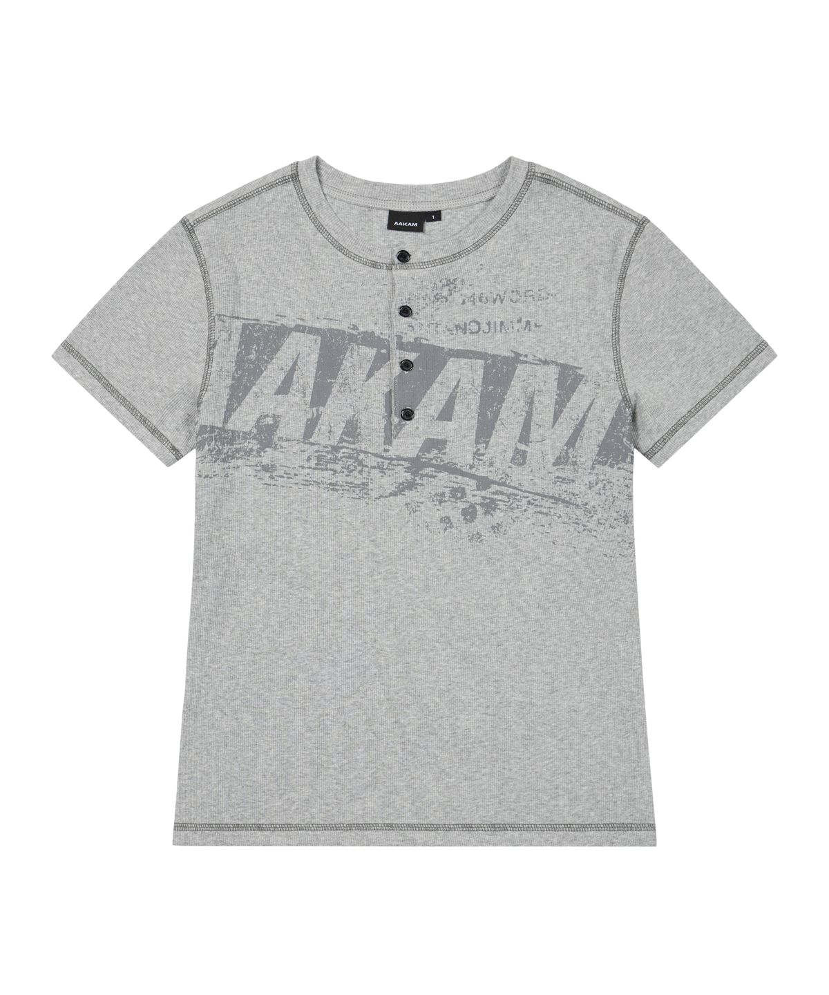 아캄(AAKAM) Tread Henry Neck Half Top (Gray)