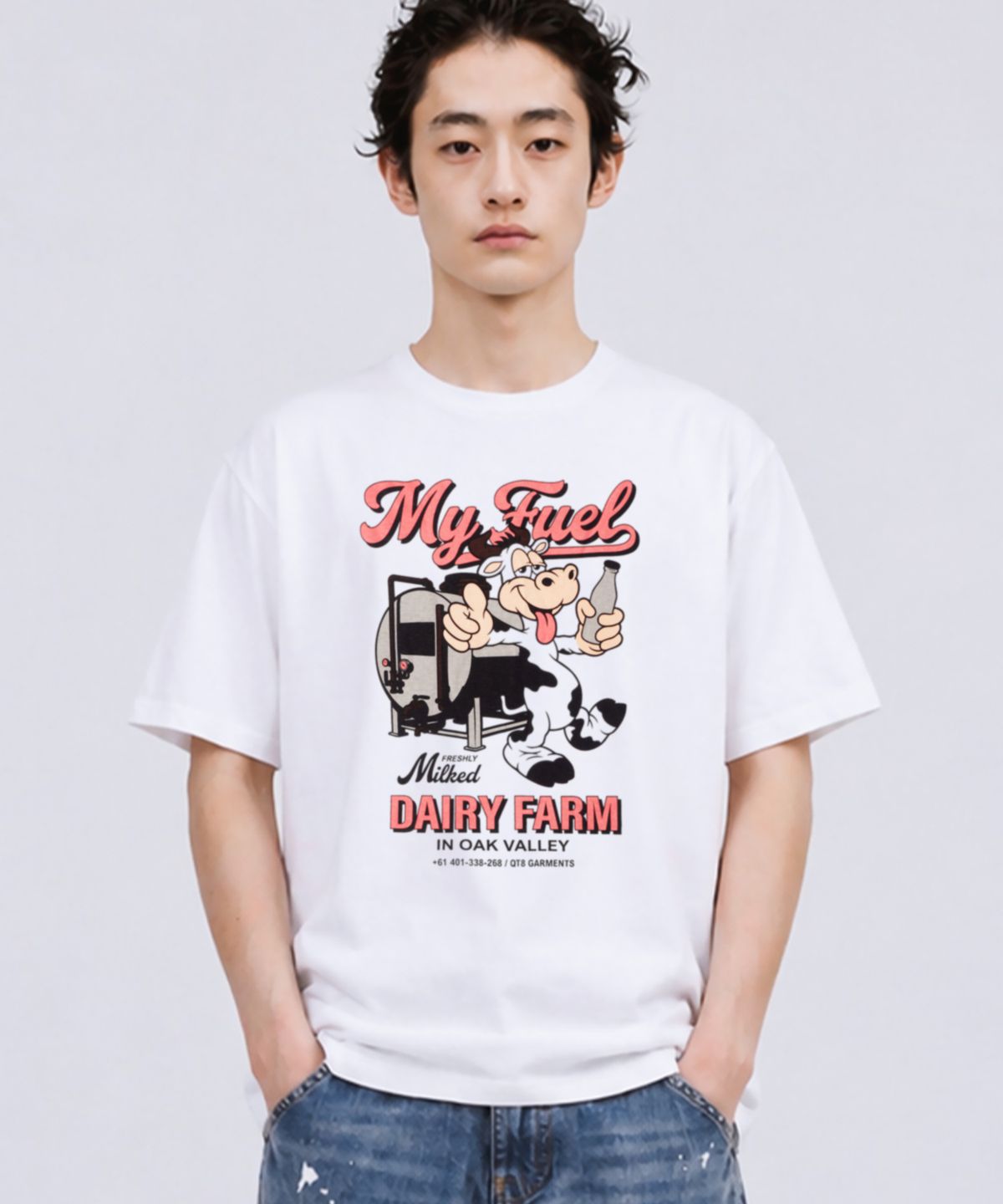 큐티에잇 가먼츠(QT8 GARMENTS) LB Dairy Farm Washed Tee (Ivory)