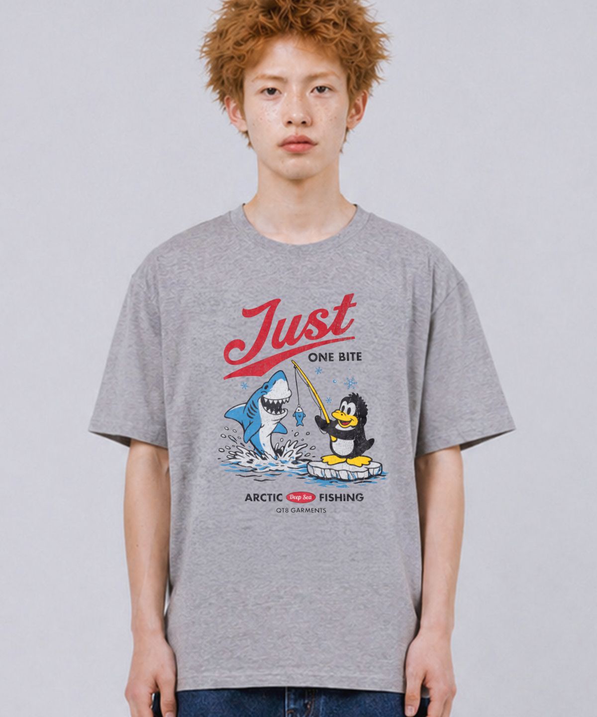 큐티에잇 가먼츠(QT8 GARMENTS) LB One Bite Washed Tee (Grey)