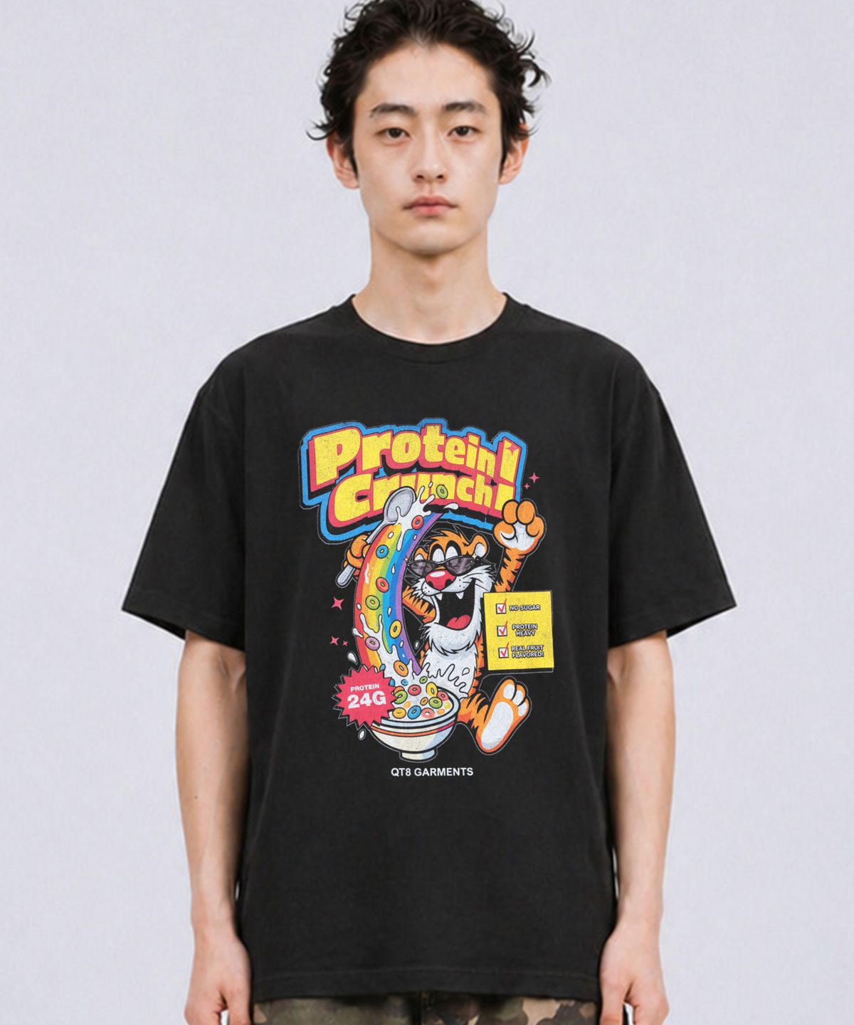 큐티에잇 가먼츠(QT8 GARMENTS) LB Protein Crunch 2 Washed Tee (Black)