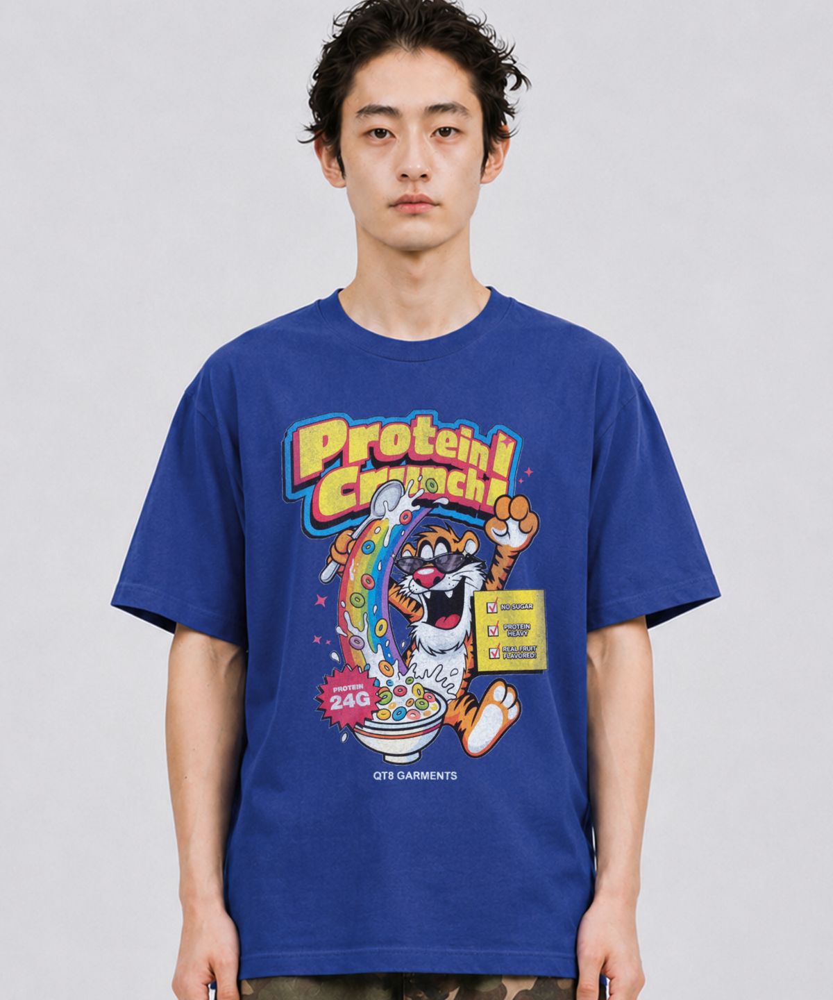 큐티에잇 가먼츠(QT8 GARMENTS) LB Protein Crunch 2 Washed Tee (Blue)