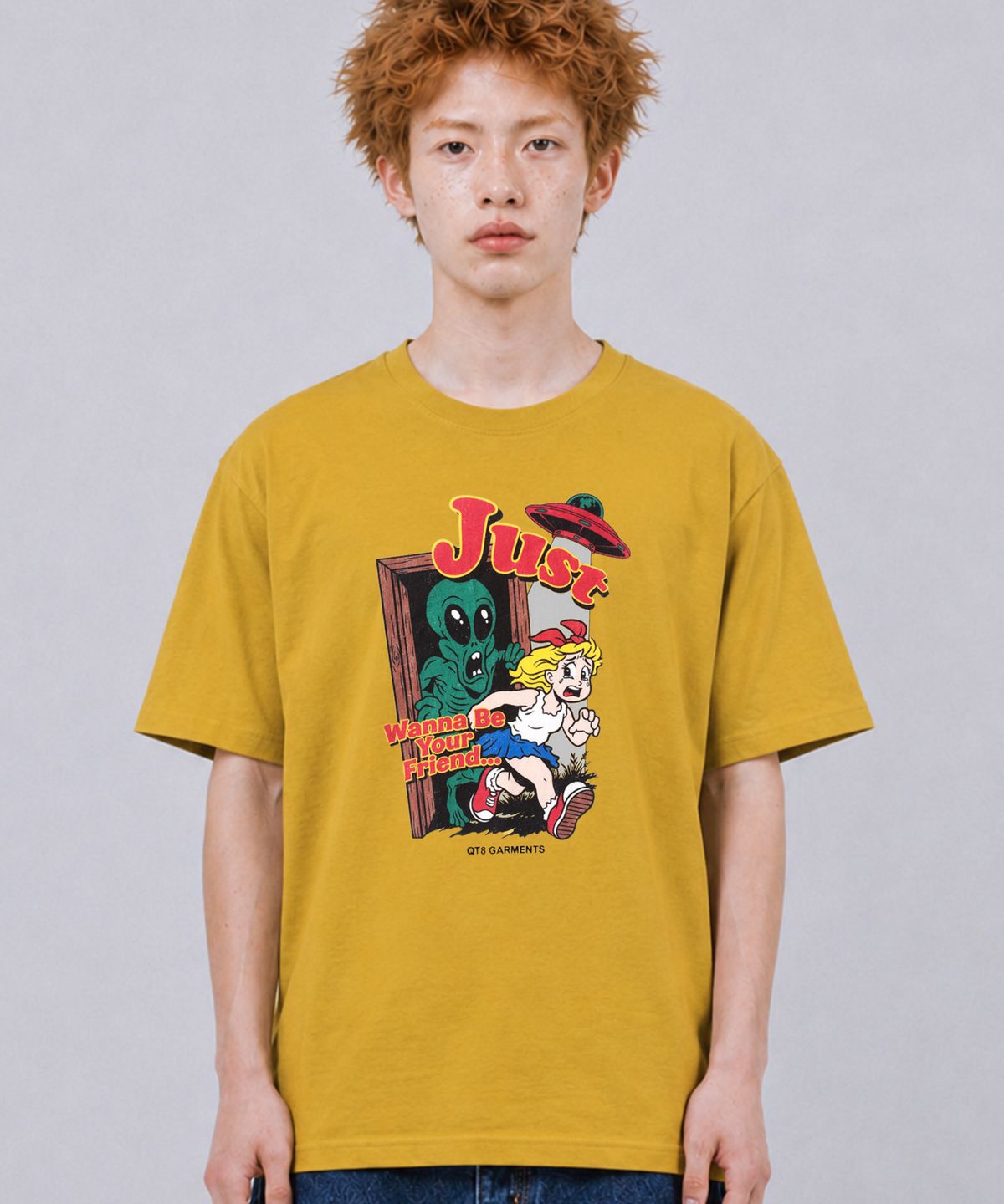 큐티에잇 가먼츠(QT8 GARMENTS) LB Just Wanna Be Washed Tee (Yellow)