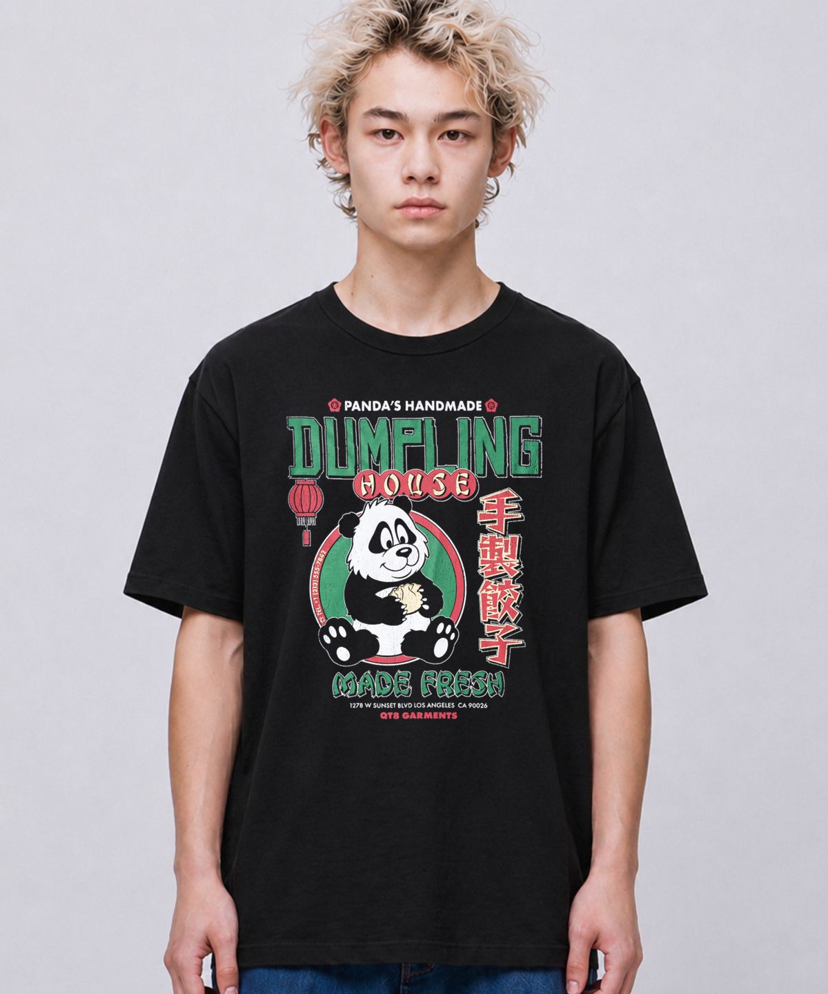 큐티에잇 가먼츠(QT8 GARMENTS) LB Dumpling House Washed Tee (Black)