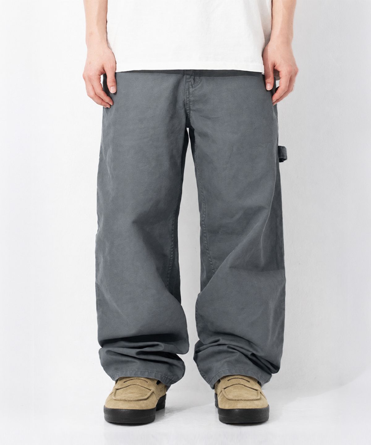 큐티에잇 가먼츠(QT8 GARMENTS) LB Washed Oxford Carpenter Pants (Grey)