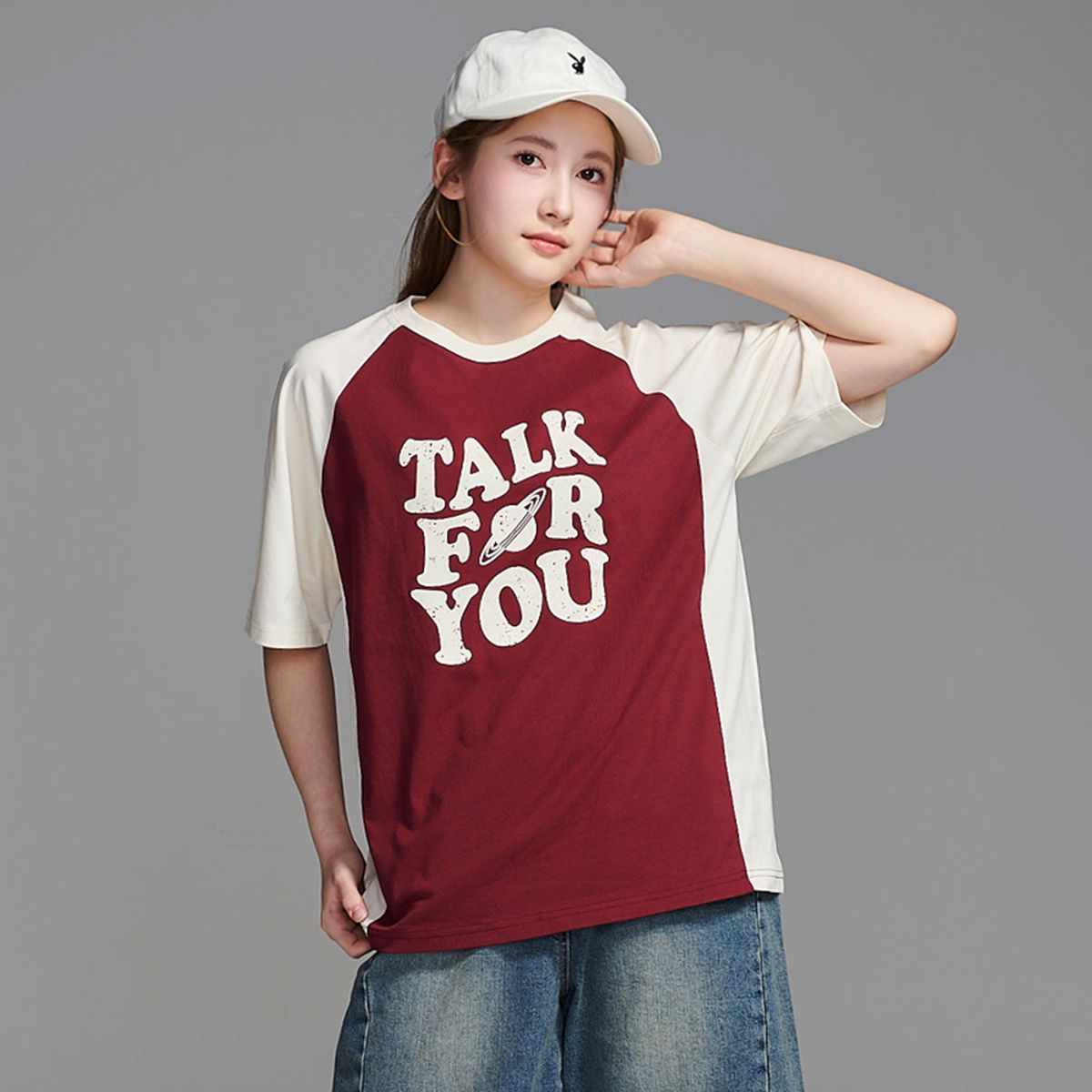 에꼴리에(ECOLIER) 5부 옆선배색 루즈핏 라글란티(26B0455)