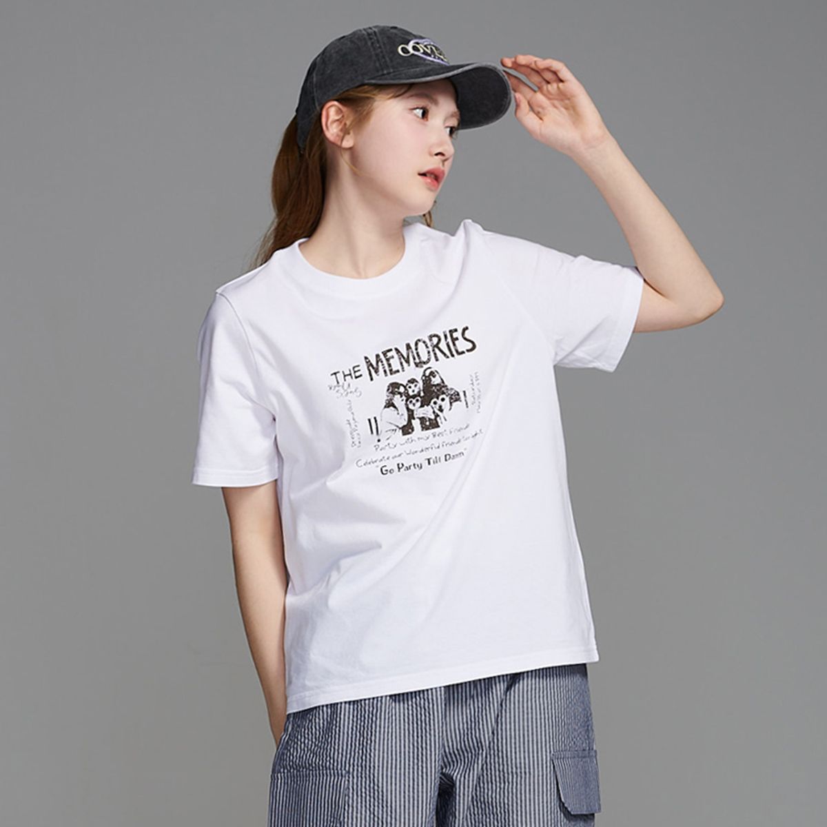 에꼴리에(ECOLIER) 4부 루즈핏 빈티지 그래픽티(26B0451)