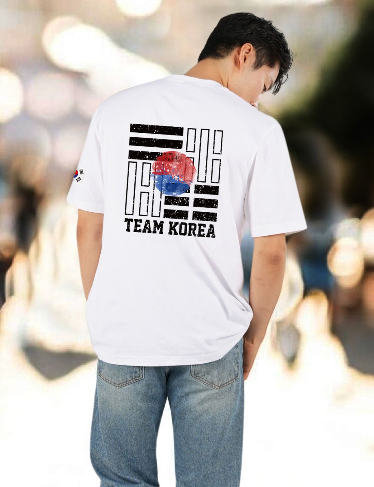 엠블룩(AMBLELOOK) 프리미엄 면스판 로카 반팔티 태극기 코리아 (3color)