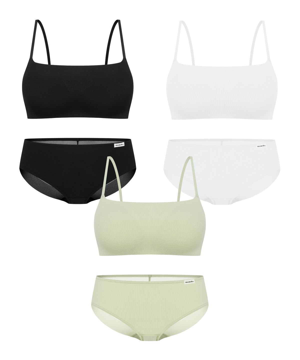 원더브라(WONDERBRA) [3SET] 모달 스퀘어넥 브라팬티 세트