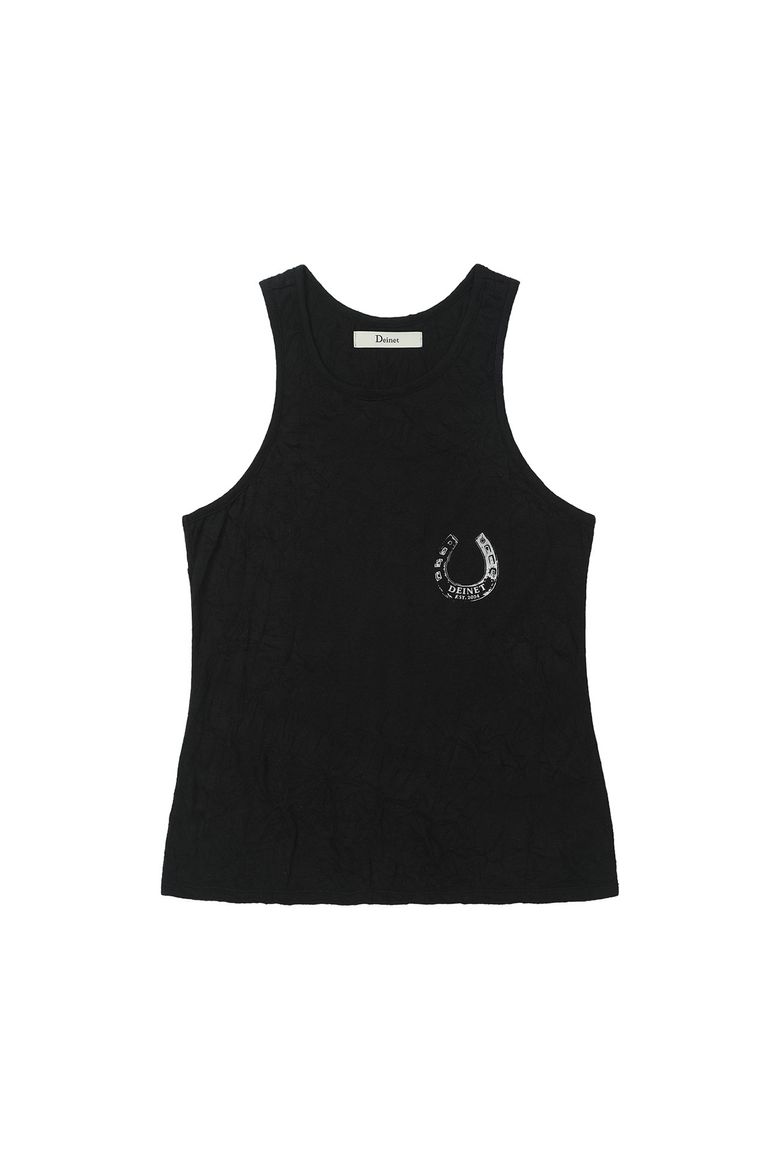 HORSESHOE PRINT SLEEVELESS IN BLACK