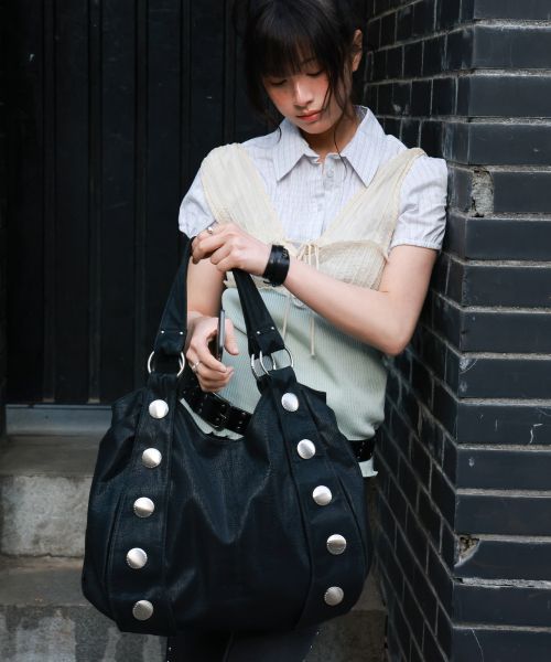 Big Studded Hobo bag (Black)