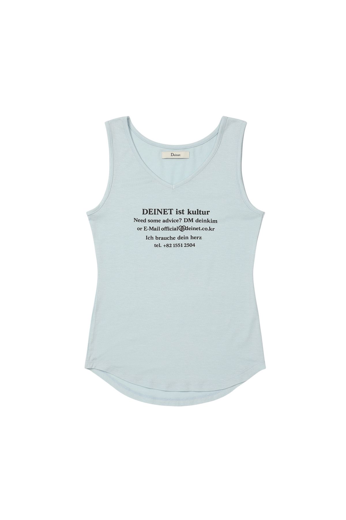 다이닛(DEINET) V-NECK LETTERING SLEEVELESS IN MINT