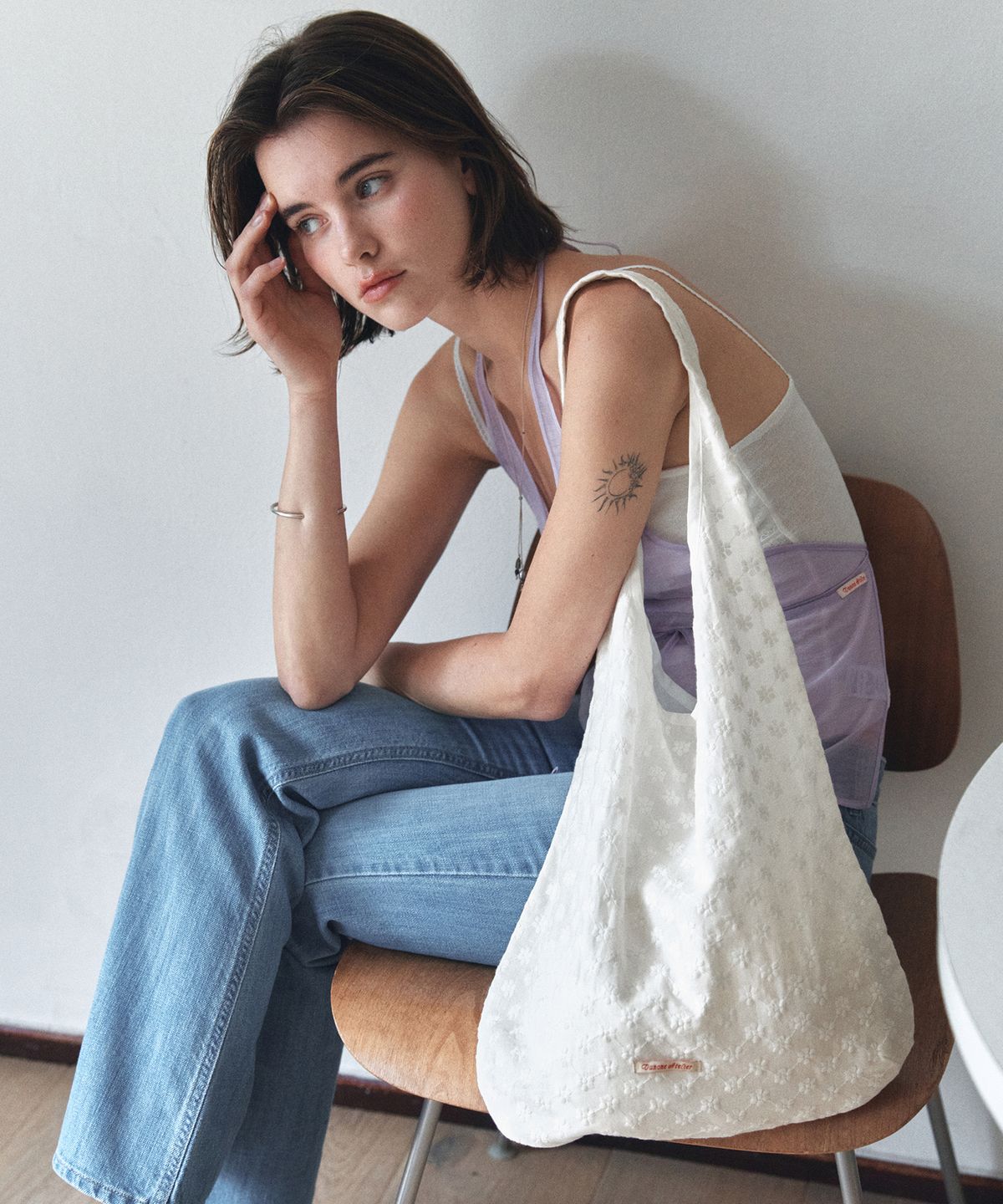 반원 아틀리에(VANONE ATELIER) B3024 자르댕 에크루 레이스 호보백
