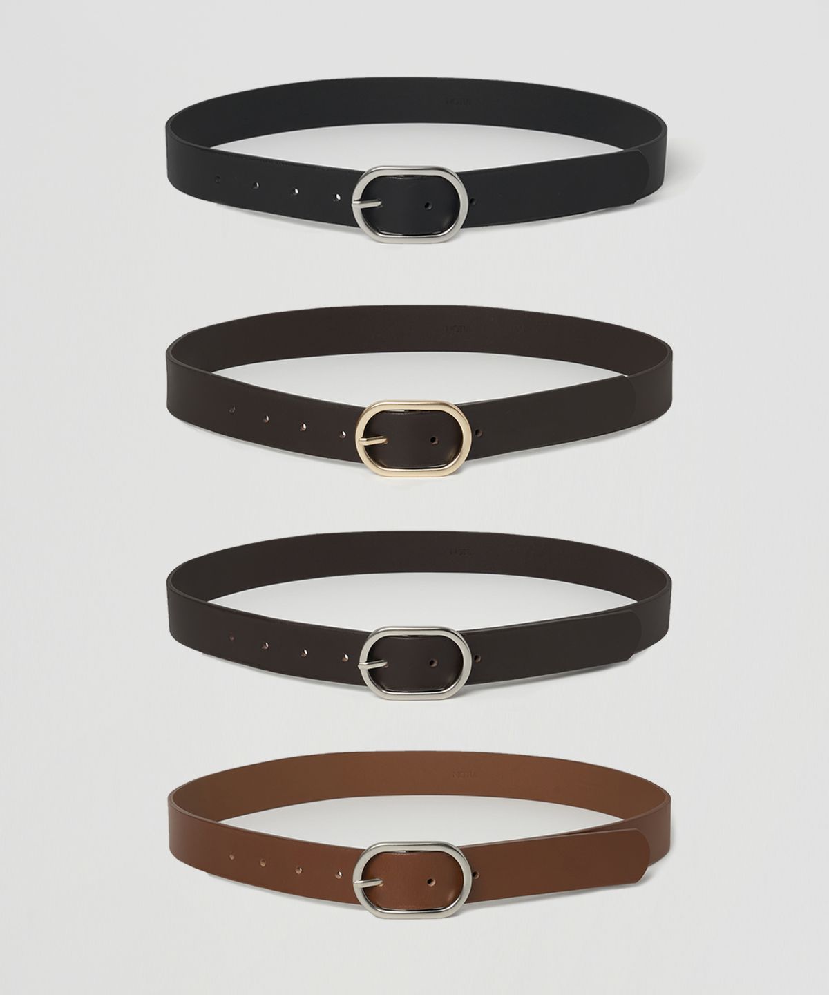 노티아(NOTIA) 30MM CURVE CIRCLE LEATHER BELT - 4COLORS