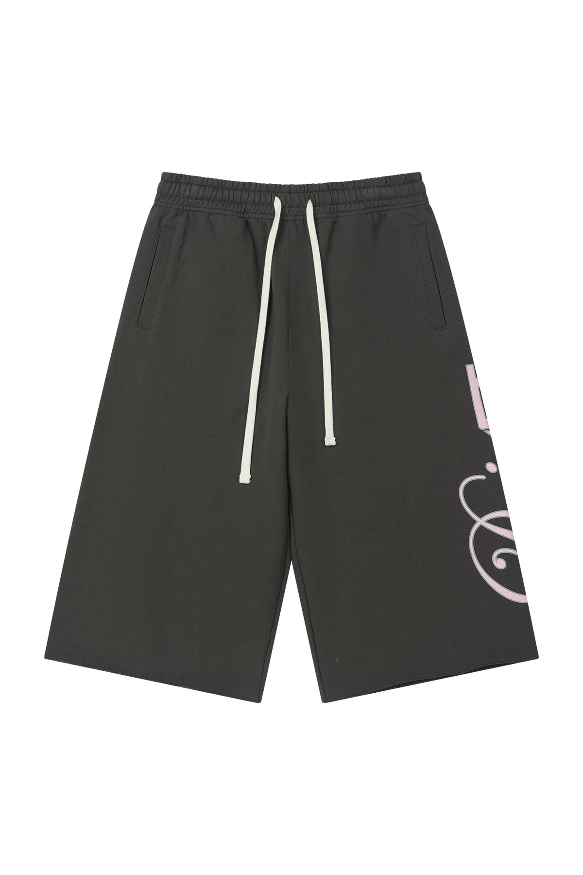 다이닛(DEINET) DN SCRIPT SWEAT BERMUDA PANTS IN CHARCOAL