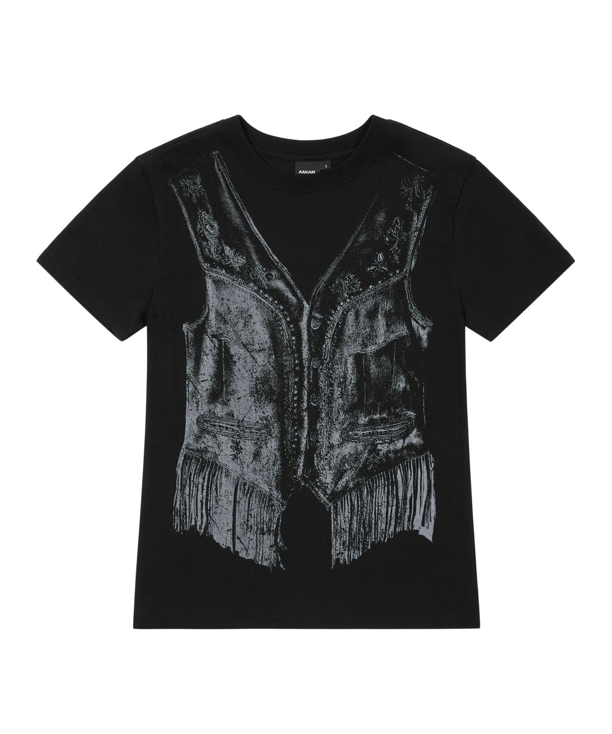 아캄(AAKAM) Western Vest Half Top (Black)