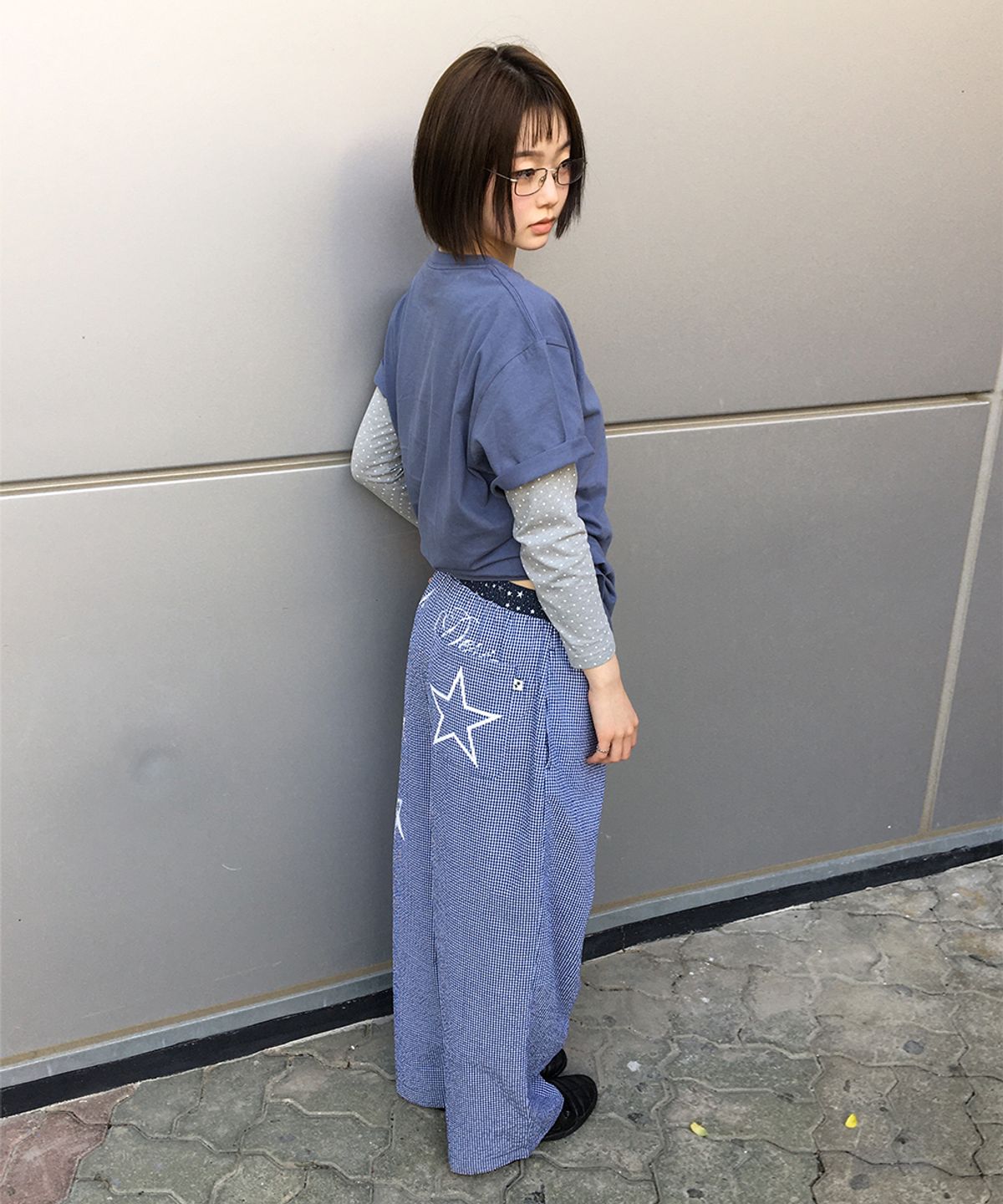 카비시(CAVISH) MILKY WAY CHECK LOUNGE PANTS NAVY(CV2GMFPA00A)