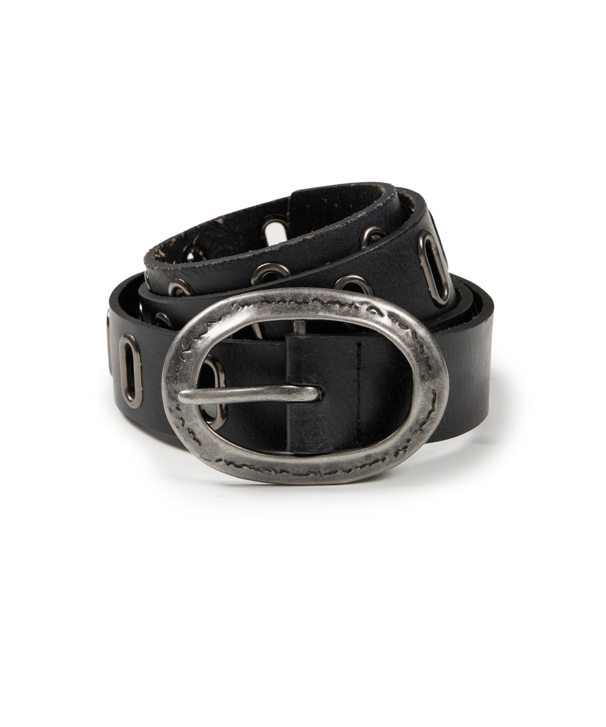 아캄(AAKAM) All Over Eyelet Belt (Black)