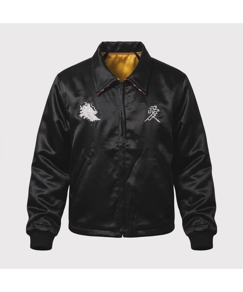 x A PUZZLING HOME Souvenir Love Jacket(TWO FACE) - BLACK
