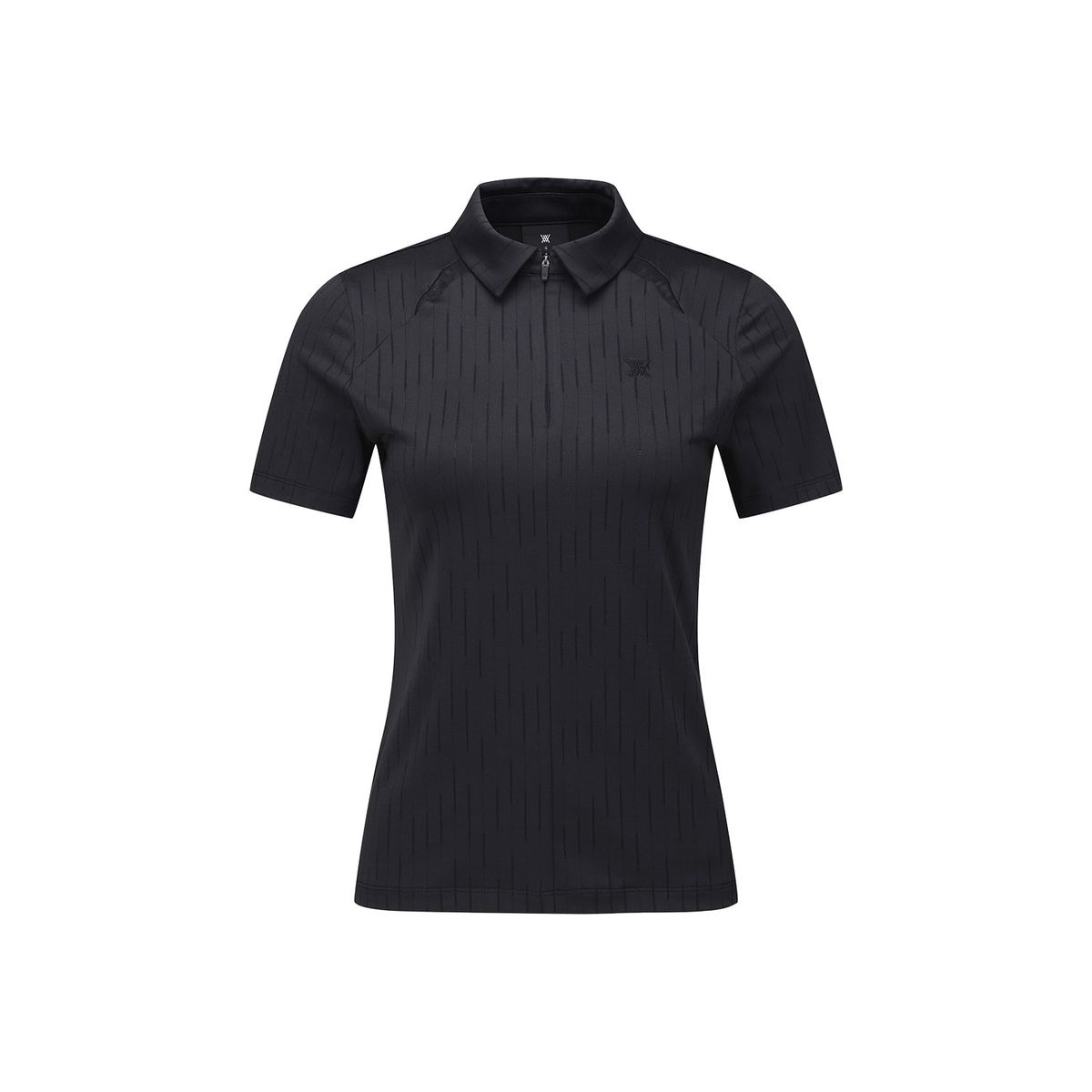 어뉴골프(ANEW GOLF) WOMEN SOLID BACK ZIP T-SHIRT_BK