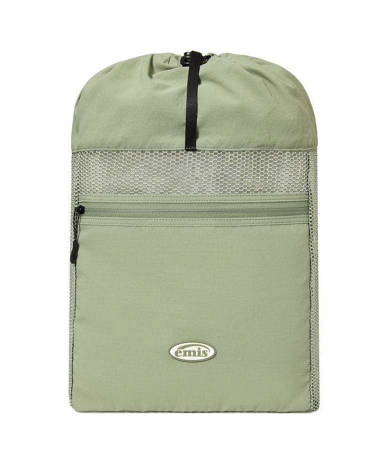 MESH STRING BACKPACK-OLIVE