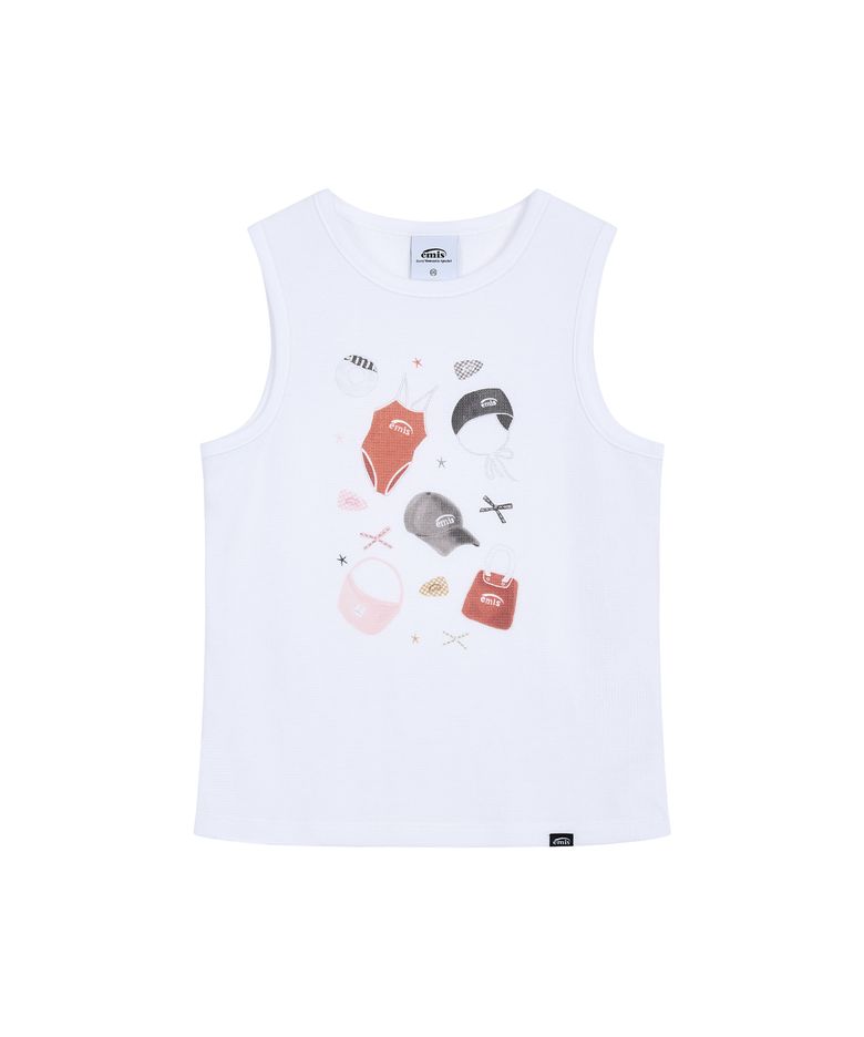 (W) SUMMER FAVORITE SLEEVELESS TOP-WHITE