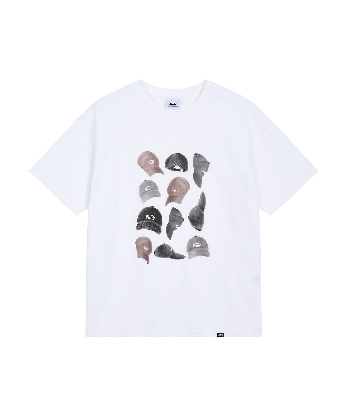 이미스(EMIS) BALL CAP DRAWING T-SHIRT-WHITE