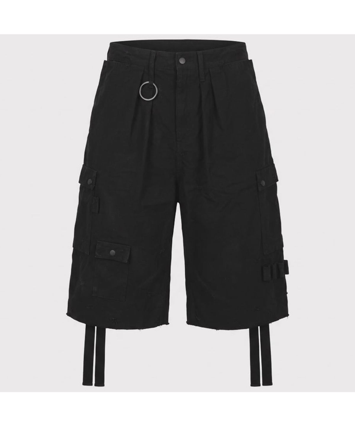 마이너스(MINUS) Heavy Cargo Short With Damaged(AGED CANVAS) - BLACK
