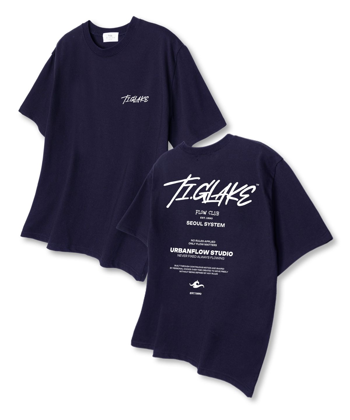 티글레이크(TI.GLAKE) 올웨이즈 팔로잉 오버핏 반팔 티셔츠 네이비