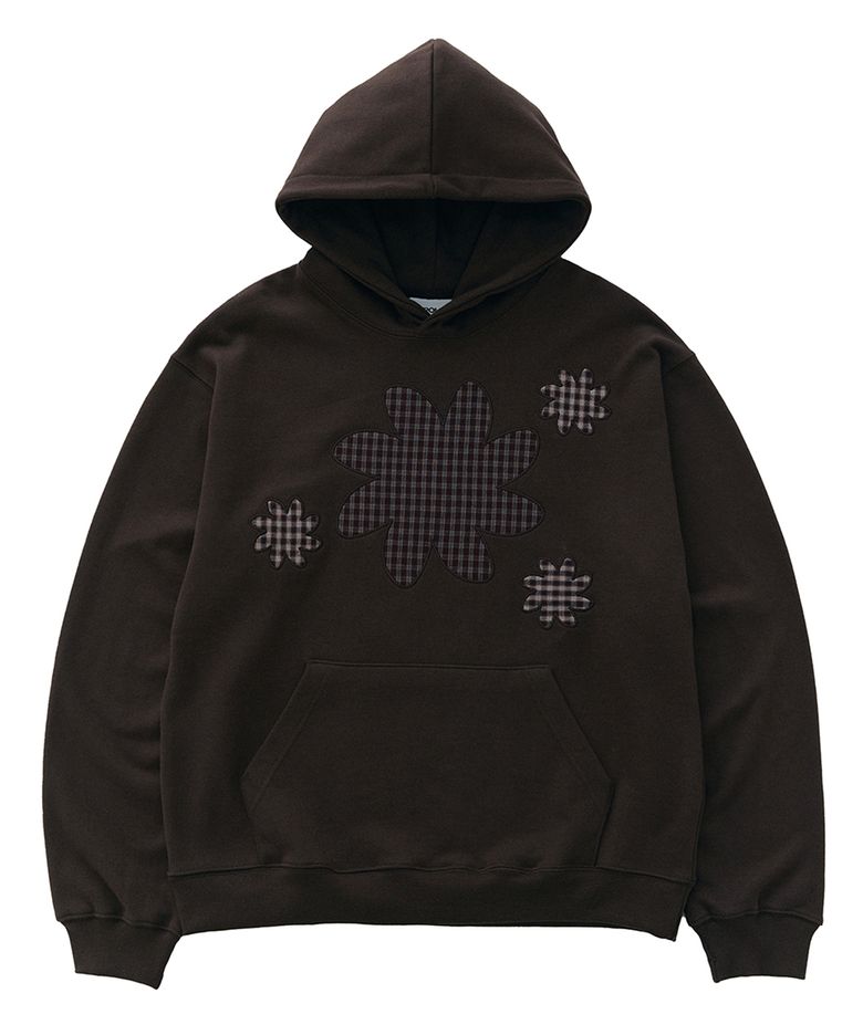 SUN APPLIQUE SWEAT HOODIE(BROWN)