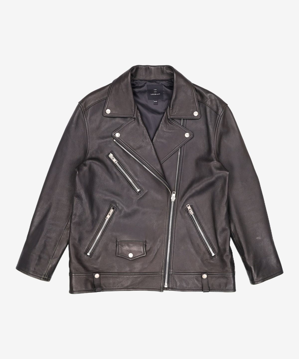 룩캐스트(LOOKAST) PREMIUM BLACK OVERSIZE LAMBSKIN JACKET(WOMAN) ONE