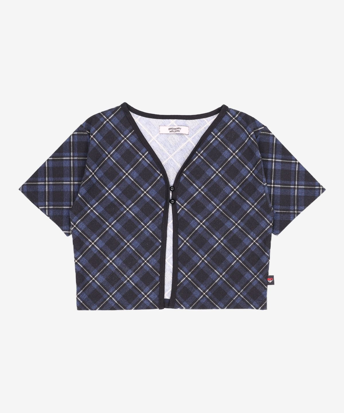 오디너리 홀리데이(ORDINARY HOLIDAY) 체크버튼포인트가디건 CHECK BUTTON POINT CARDIGAN FREE