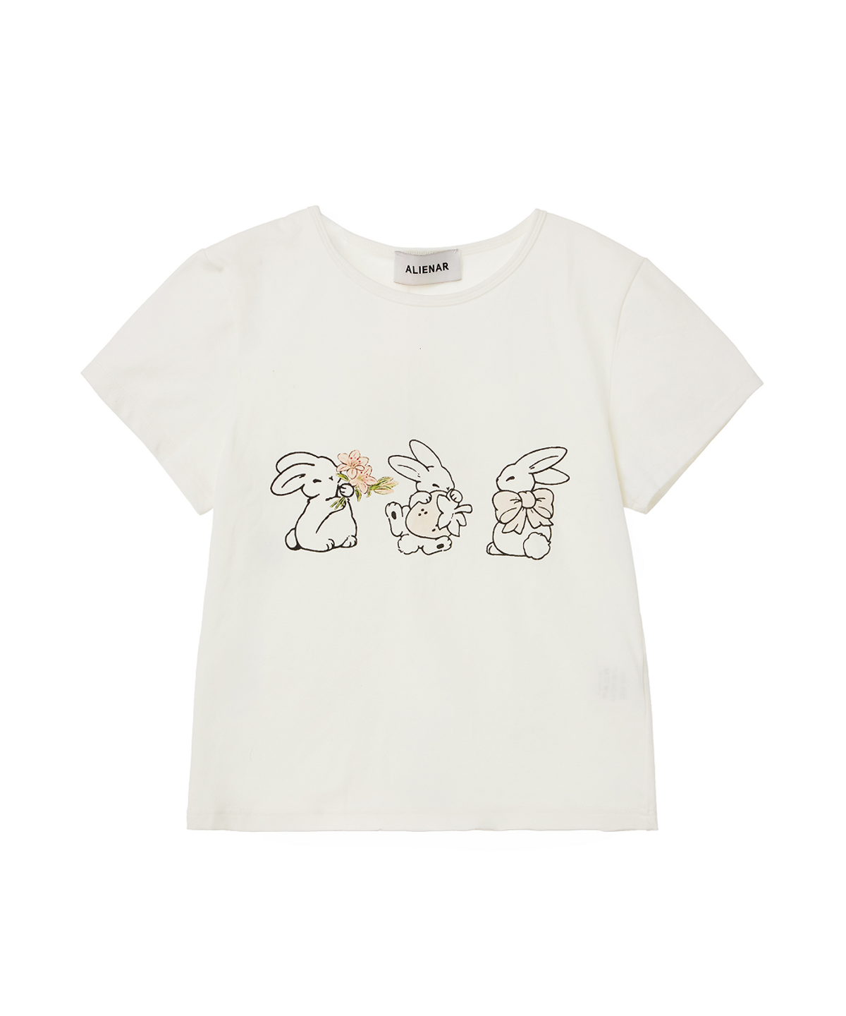 알리에나(ALIENAR) Triple Rabbit short sleeve T-shirt