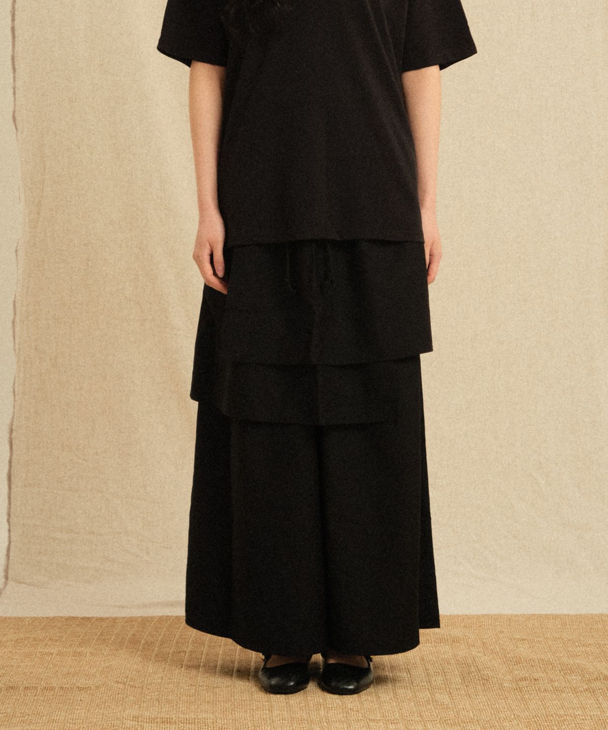 레큘리(RECULER) Basic Skirt Pants  Black