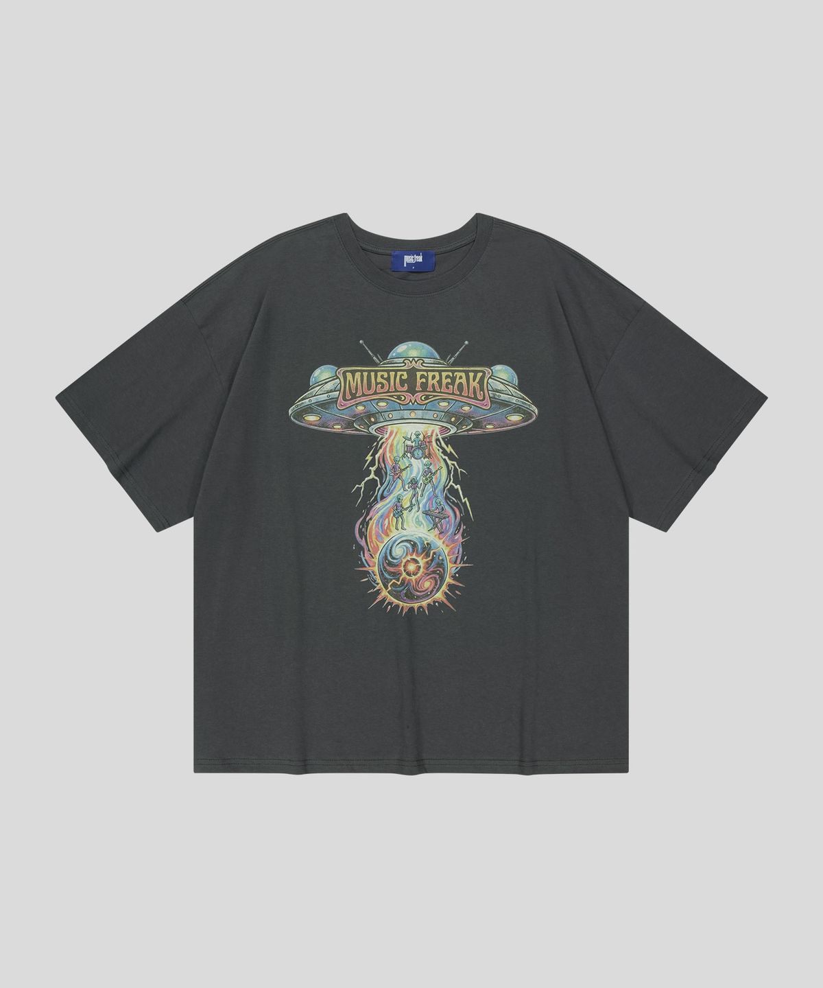 뮤직프리크(MUSICFREAK) Taken by the Sound T-Shirt - Charcoal