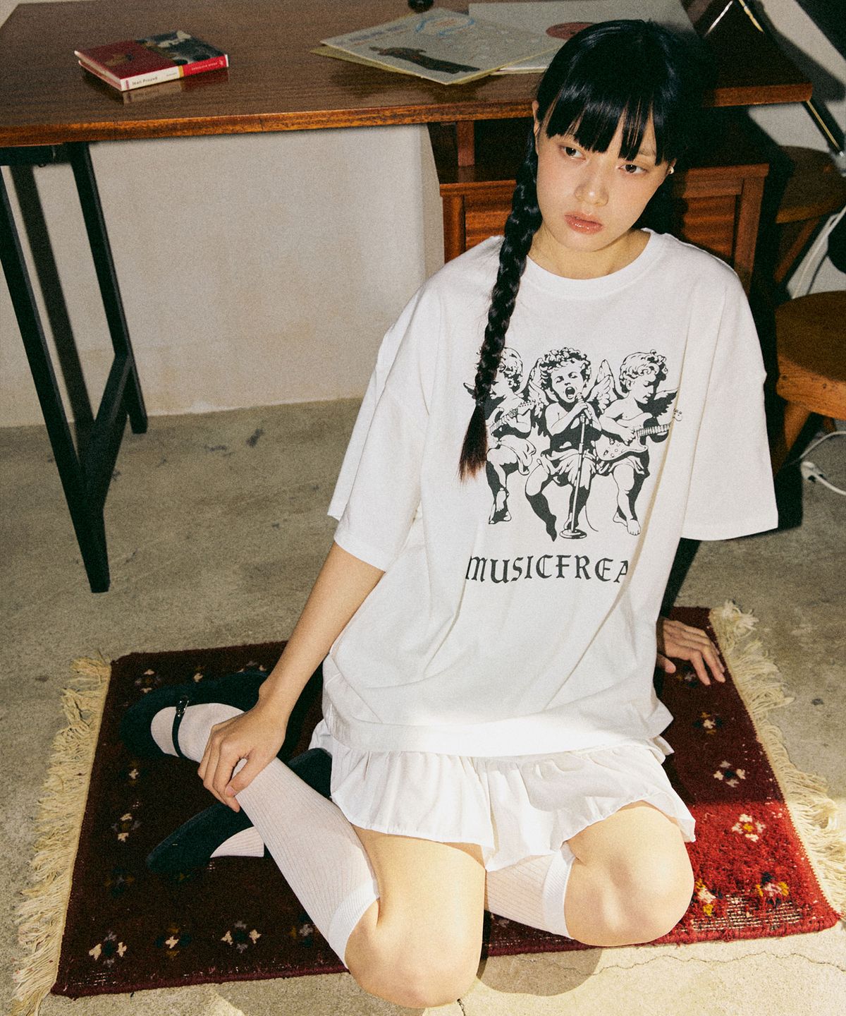 뮤직프리크(MUSICFREAK) A Band of Angels T-Shirt - White