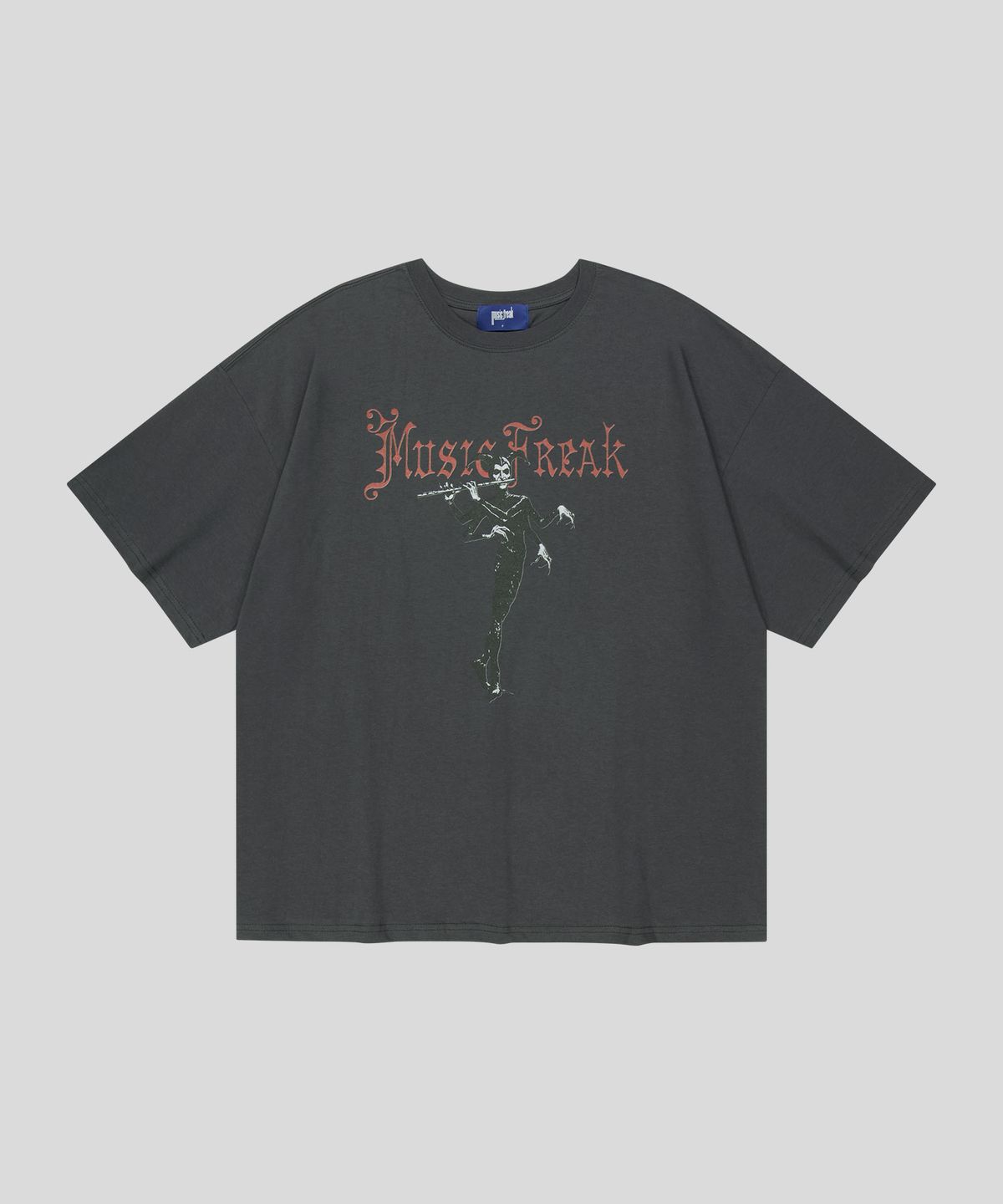 뮤직프리크(MUSICFREAK) A Pied joker T-Shirts - Charcoal
