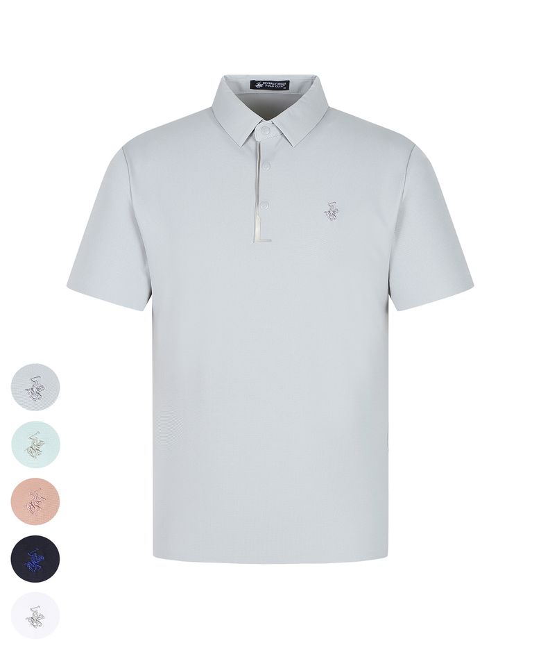 남성 썸머 메탈릭 라인 미니멀 카라티 5Color TS204